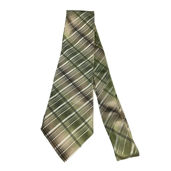 5/$10 Croft & Barrow Silk Men's Tie Tan Green 58 Inch NWOT - Picture 1 of 4